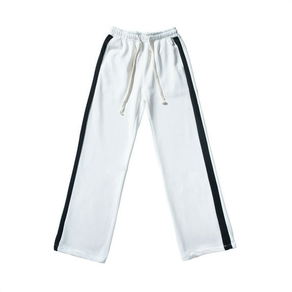 Afdoent Casual Pants For Men Athletic Pants Color Blocked Striped Slacks Trendy Straight Leg Trousers Baggy Pants Fashion