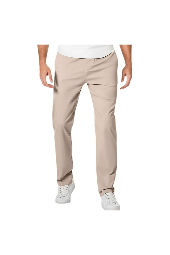 Casual Pants For Men Classic Veneer Crease Flat Head Chinos Mature Male Straight Leg Pants Breathable