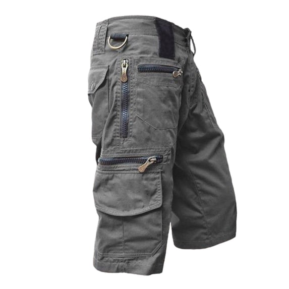 Afdoent Casual Pants For Men Cropped Pants Loose Straight Leg Summer Plus Size Trend Casual Knee Length Pants Bag Cargo Shorts Comfortable