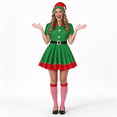thumbnail image 1 of Afdoent Christmas Elf Set for Women Family Matching Xmas Outfits with Hat Belt Socks Holiday Party Dress Up, 1 of 6