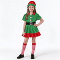 thumbnail image 1 of Afdoent Christmas Elf Set with Hat Belt Socks for Girls Family Matching Xmas Outfits Holiday Party Dress Up, 1 of 7