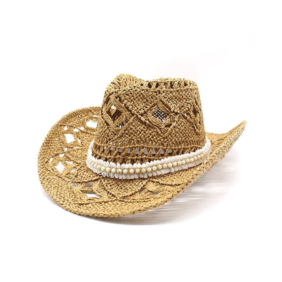 Afdoent Cowboy Hat For Women Summer Western Cowboy Hat Shapeable Straw Hat Hollowed Out Fashion Hat Fashion Classic