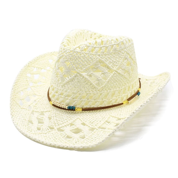 Afdoent Cowboy Hat For Women Summer Western Cowboy Hat Shapeable Straw Hat Hollowed Out Sun Hat Fashion Classic