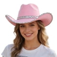 thumbnail image 1 of Afdoent Cowboy Hat For Women With Shiny Sequin Wide Brimmed Curved Hats For Parties And Jazz Events Classic, 1 of 6