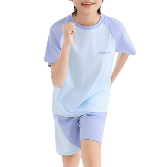 Afdoent Cute Outfits For Girls Boys And Girls Shorts Set 2 Piece Raglan Round Neck T Shirt And Sports Shorts 2 Piece Set Cute Kids Clothes 6-8 Years