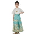 thumbnail image 1 of Afdoent Cute Outfits For Girls Dress For Girls Horse Face Skirt Classical Style Short Sleeve Ancient Cute Kids Clothes 6-7 Years, 1 of 4