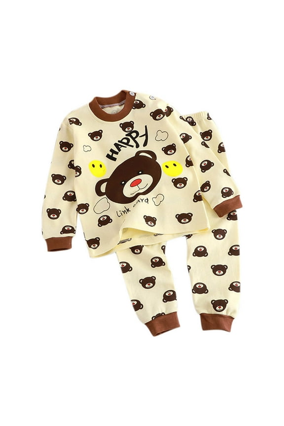 Cute Outfits For Girls Little Boys Girls Pajama Dinosaur Animals 2 Piece Train Toddler Kids Cartoon Sleepwear Fall Clothes Set Comfortable 12-18 Months