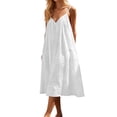 thumbnail image 1 of Afdoent Dresses For Women Design Sleeveless Open Back Loose Fit Casual Dress Robe Homewear Midi Dress Beach Vacation Clothes, 1 of 8