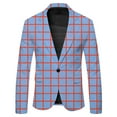 thumbnail image 1 of Afdoent Fall Jacket For Boys Girls Long Sleeve Big Plaid Printed Lapel Formal Suit Jacket Button Fashion Casual Coat Business Suit For Kids 7-8 Years, 1 of 4