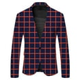 thumbnail image 1 of Afdoent Fall Jacket For Boys Girls Long Sleeve Big Plaid Printed Lapel Formal Suit Jacket Button Fashion Casual Coat Business Suit For Kids 7-8 Years, 1 of 4