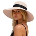 thumbnail image 1 of Afdoent Fashion Sun Hats For Women Wide Brim Sun Hats For Beach Travel With Bow Detail Summer Hat For Summer Travel, 1 of 4
