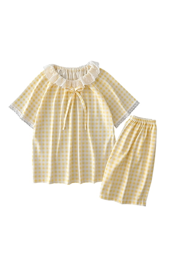 Girls 2 Piece Outfits Summer homewear Short Sleeve Cloud Style Cute Outfit Two Piece Comfy Loungewear