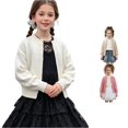 thumbnail image 1 of Afdoent Girls Cardigan Sweater Casual Open Front Knitted Sweater Basic Pullover Fall Clothes for Kids 6-8 Years, 1 of 8