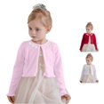 thumbnail image 1 of Afdoent Girls Cardigan Sweater Kids Cropped Button Knit Sweaters Soft Fall Knitted Outerwear Comfortable 7-8 Years, 1 of 9