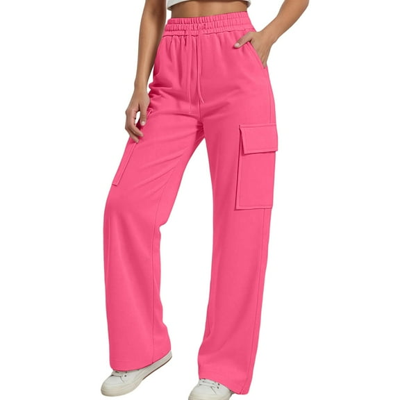 Afdoent Girls Cargo Pants With Side Pockets Elastic Waistband Drawstring Casual Trousers For Big Kids And Tweens Solid Color Joggers For Daily Wear 8-9 Years