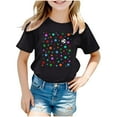 thumbnail image 1 of Afdoent Girls Casual Short Sleeve Crewneck Tee Top Comfortable Everyday Basic Shirt For Children Soft Blended Youth Girls T Shirt 3-4 Years, 1 of 3