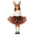 thumbnail image 1 of Afdoent Girls Clothes Fashion Girls Tutu Dress With Skirt And Festive Printed Top For Holiday Parties And 3-5 Years, 1 of 4