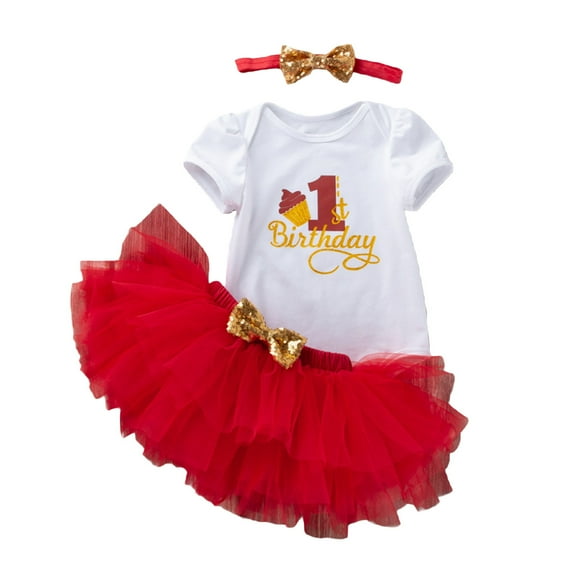 Afdoent Girls Clothing Set Tutu Dress And Top Birthday Party Clothes For Toddler Cute Outfits For 3-6 Months