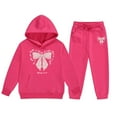 thumbnail image 1 of Afdoent Girls Clothing Set Winter Hoodie And Joggers Comfy Casual Kids Clothes With Stylish Print For Toddler To Teen 12-13 Years, 1 of 4