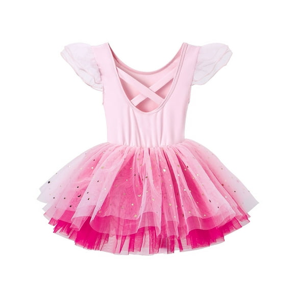 Afdoent Girls Dance Dress Ballet Practice Tutu Skirt For Performances And Recitals Autumn Training Wear With Flared Design 5-6 Years