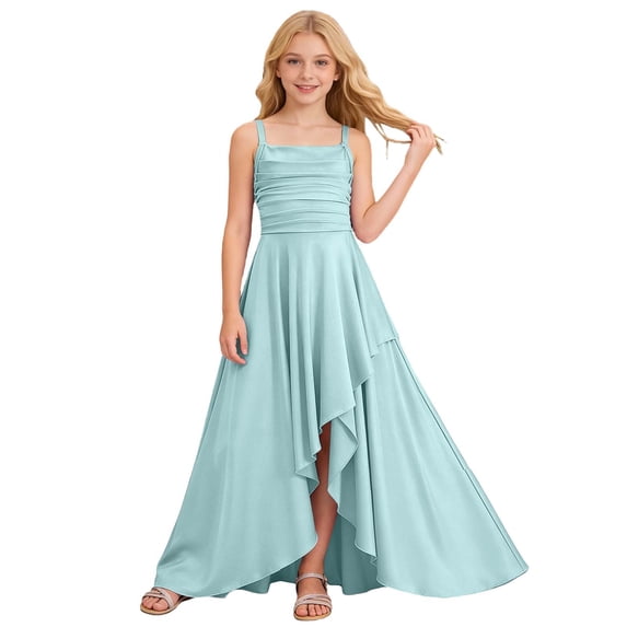Afdoent Girls Dress Kids Top Ruffle Dress Asymmetrical Layered Party Dresses For Wedding Birthday Celebration For Birthday Daily Wear 6-7 Years
