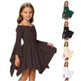 thumbnail image 1 of Afdoent Girls Dresses Casual Off Shoulder Ruffle Dress for Girls with Tie Straps Fashion, 1 of 7