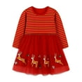 thumbnail image 1 of Afdoent Girls Dresses Christmas Winter Girls Dress With Reindeer Pattern Round Neck Cute Tutu Party Gown For Holiday Festive Season 2-3 Years, 1 of 9