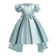 thumbnail image 1 of Afdoent Girls Dresses Toddler Girls Christmas Short Sleeve Solid Bow Tie Embroidery Lace Ruffles Party Evening Dress Wedding Dress 7-8 Years, 1 of 4