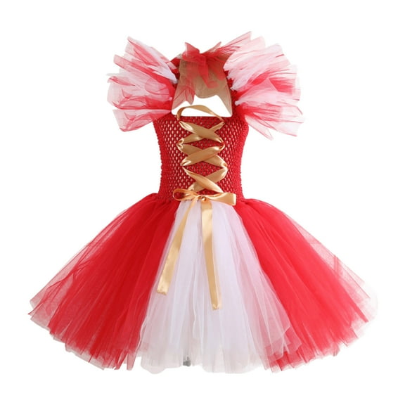 Afdoent Girls Fashion Dresses Child Girls Pageant Dress Christmas Party Point Gown Dresses Fashion Hairband Set 10-12 Years