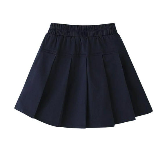 Afdoent Girls Fashion Dresses Girls Pleated Skirt Elastic Waist School A Line Mini Skirt For Toddler Kids Children Fall Casual Outfits 4-5 Years
