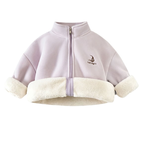 Afdoent Girls Jacket Reversible Jacket Winter Warm Outerwear Cozy Kids Lined Coat For 4-5 Years