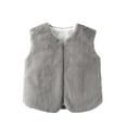 thumbnail image 1 of Afdoent Girls Jacket Vest Long Pile Warm Sleeveless Jacket Outerwear For Toddler Kids Winter Fall Fashion 12-24 Months, 1 of 3