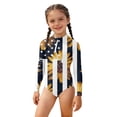 Afdoent Girls One Piece Swimsuits Kids Patriotic Swimwear Long Sleeve ...