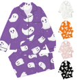 thumbnail image 1 of Afdoent Girls Pajamas Set Halloween Ghost Print Sleepwear Soft Long Sleeve Button-Down Sleepwear Nightwear 2Pcs Pajama Sets Loungewear Comfortable For Kids Holiday 3-4 Years, 1 of 5