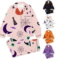 thumbnail image 1 of Afdoent Girls Pajamas Set Halloween Print Sleepwear Soft Long Sleeve Button-Down Sleepwear Nightwear 2Pcs Pajama Sets Loungewear Comfortable For Kids Holiday 11-12 Years, 1 of 5