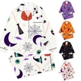 thumbnail image 1 of Afdoent Girls Pajamas Set Halloween Print Sleepwear Soft Long Sleeve Button-Down Sleepwear Nightwear 2Pcs Pajama Sets Loungewear Comfortable For Kids Holiday 9-10 Years, 1 of 5