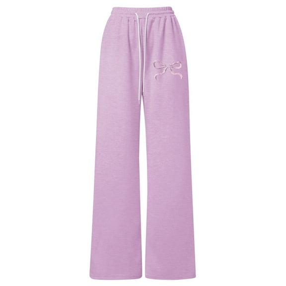 Afdoent Girls Pants Girls Bow Drawstring Loose Fit Lightweight Straight Leg Athletic Casual Jogger Pants For Play And Everyday Comfort 4-5 Years