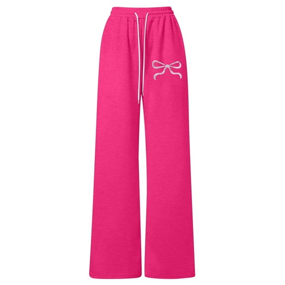 Afdoent Girls Pants Girls Bow Drawstring Loose Fit Lightweight Straight Leg Athletic Casual Jogger Pants For Play And Everyday Comfort 4-5 Years