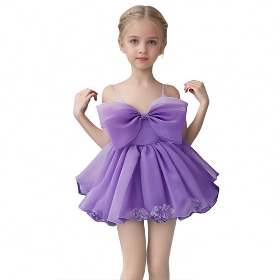 Afdoent Girls Party Dress Elegant Embroidered Tutu Gown For Birthday Performance Flower Girl Formal Attire 6-9 Months