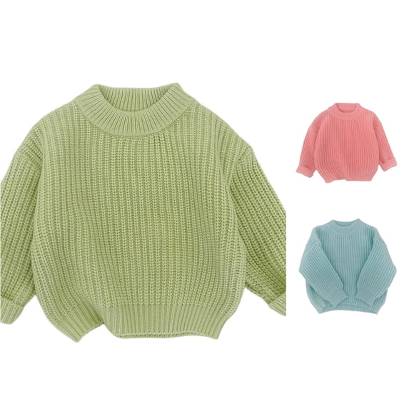 Afdoent Girls Sweaters Soft Knitted Pullover Winter Warm Kids Crewneck Cute Sweater Casual Clothes Comfortable 2-3 Years