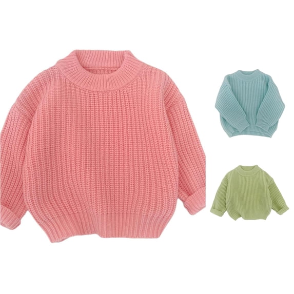 Afdoent Girls Sweaters Soft Knitted Pullover Winter Warm Kids Crewneck Cute Sweater Casual Clothes Comfortable 6-12 Months