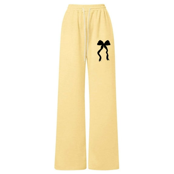 Afdoent Girls Sweatpants Bow Knot Loose Fit Straight Leg Jogger Pants With Back Pocket Comfortable Casual Athletic Trousers For Trendy Fashion Trousers 4-5 Years