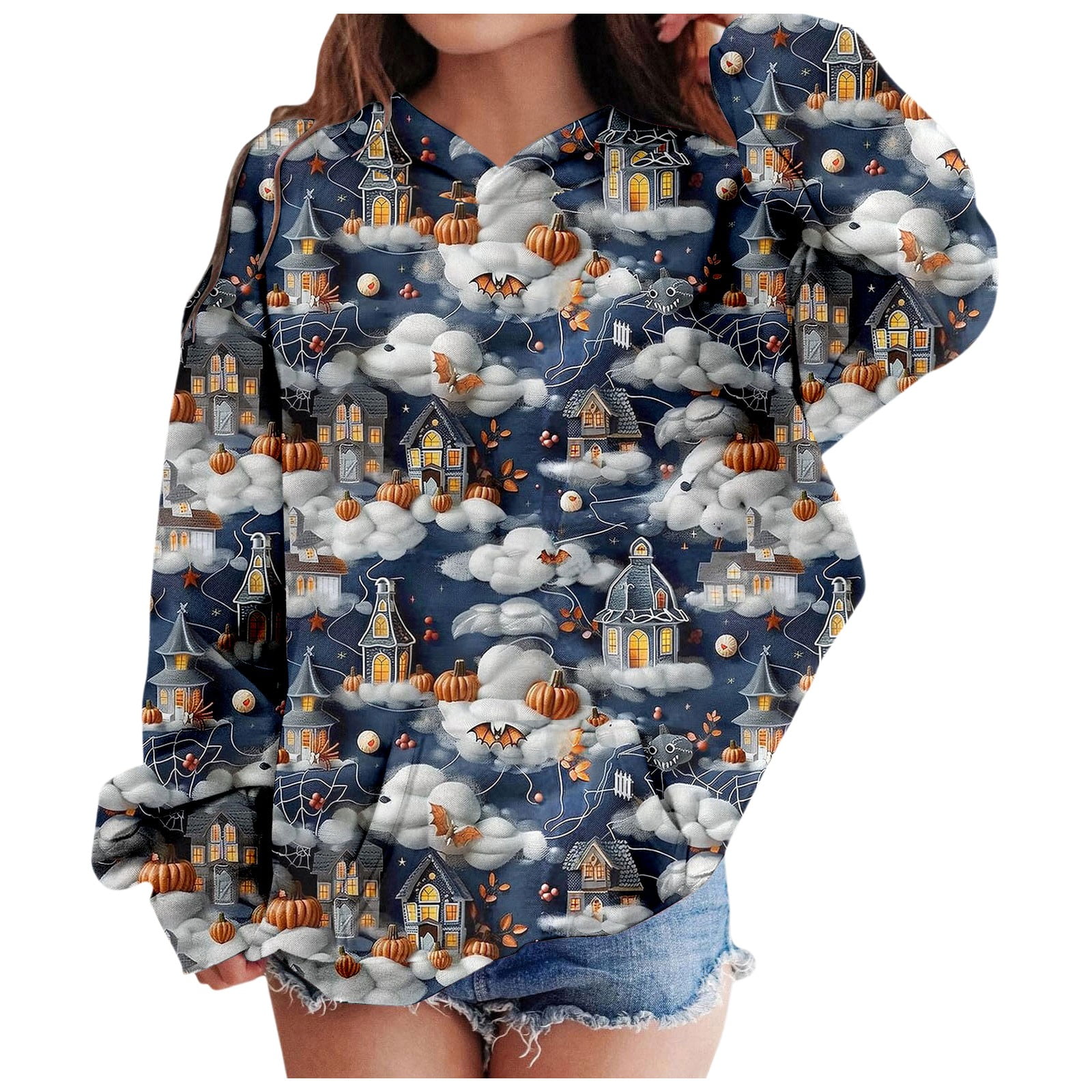 Afdoent Girls Sweatshirt Halloween Children Girl Fashion Casual Printed