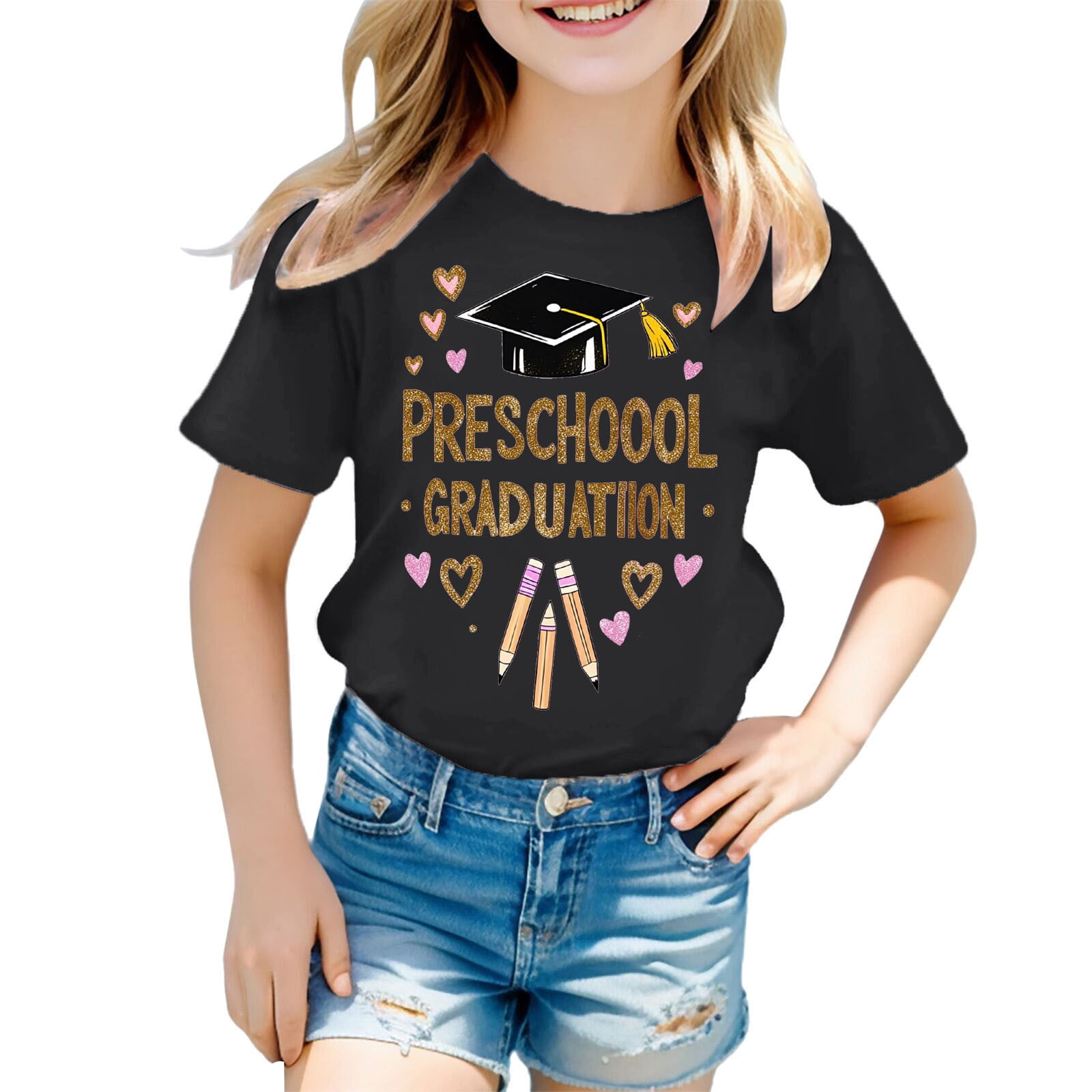 Afdoent Girls T-Shirts Last Day Of School Short Sleeve T Shirt Cute ...