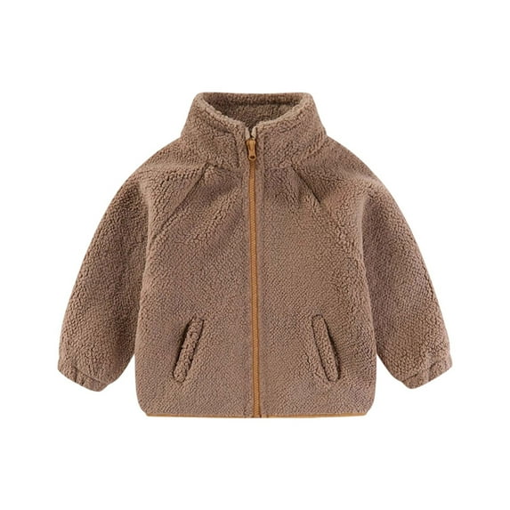 Afdoent Girls Winter Coat Warm Thickened Stand Collar Solid Color Embroidered Outerwear Coats For Girls 3-4 Years
