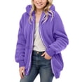 thumbnail image 1 of Afdoent Girls Winter Jacket Casual Color Block Sweatshirt Zipper Hoodie Loose Warm Coat Winter Top Slim Casual Soft Top Coat Long Sleeve Hooded Sweatshirt Top Jacket 3-4, 1 of 5