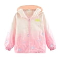 thumbnail image 1 of Afdoent Girls Winter Jacket Girls Gradient Heart Printed Jacket Lightweight Windbreaker Outerwear For Autumn Outdoor Activities 3-4 Years, 1 of 9