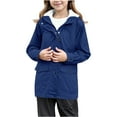 thumbnail image 1 of Afdoent Girls Winter Jacket Girls All Weather Lined Raincoat Windbreaker Hooded Jacket For Outdoor Hiking Camping Winter Warm Thermal Windproof Softshell Coat 7-8 Years, 1 of 8