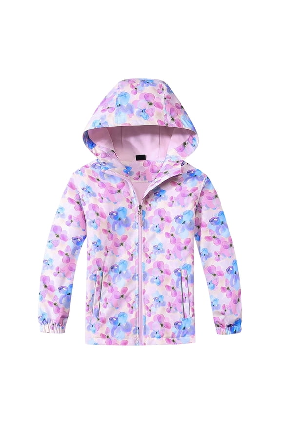 Girls Winter Jacket Girls Windproof Softshell Jacket Outdoor Sports Hiking Raincoat Lined Hooded Coat For 7-8 Years