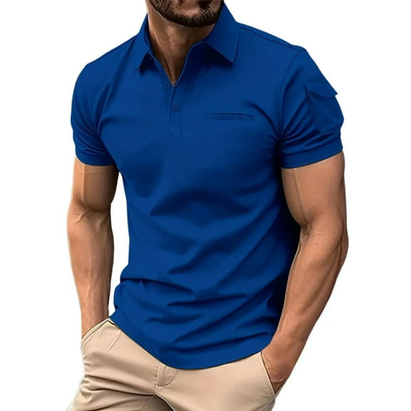 Afdoent Golf Polo Shirts For Men Leisure Zipper Lapel Solid Color Shirt Short Sleeve Sleeve Top Shirt Classic Sport Shirts